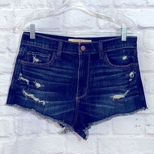 Hollister Navy Distressed Jean Denim Cotton Shorts size 9 w29 NWOT streetwear